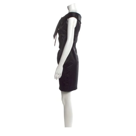 Diane Von Furstenberg Black Off The Shoulder Pia Midi  Dress w/ Bow tie size 6 - Picture 7 of 16